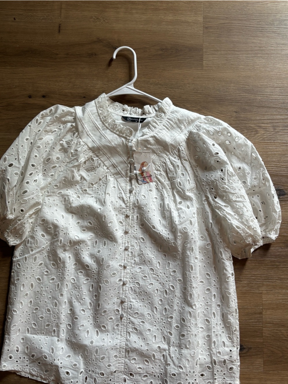 Women's PRETTYGARDEN Puff Sleeve Blouse - White